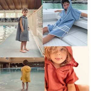 Kids Beach/Pool Cover-up poncho towel 9-11